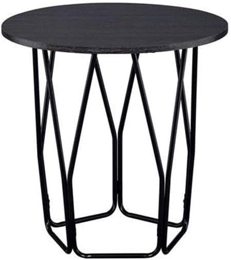 Acme Sytira Round Metal Frame End Table in Black