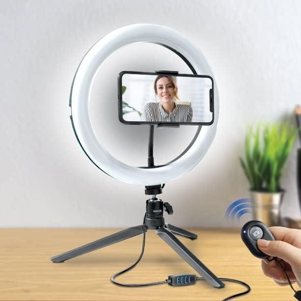 Bower® 10-In. LED Phone Ring Light Tabletop Stand for Smartphones, Black