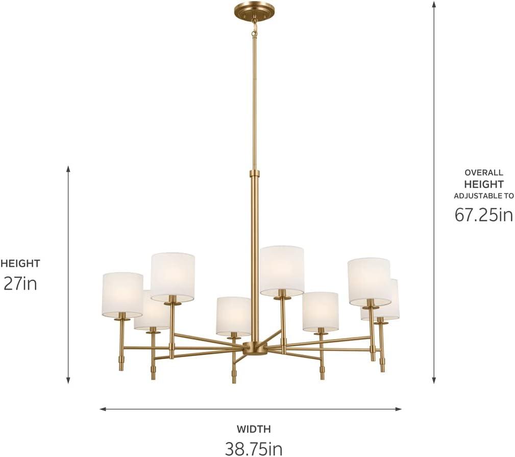 Ali Brushed Natural Brass 8-Light Steel Chandelier