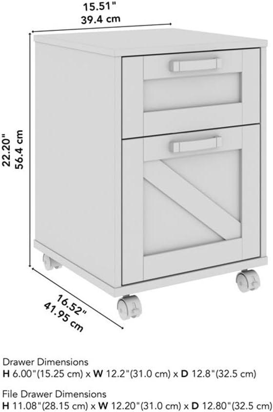 Cowden 16"W 2 -Drawer Mobile Vertical Filing Cabinet