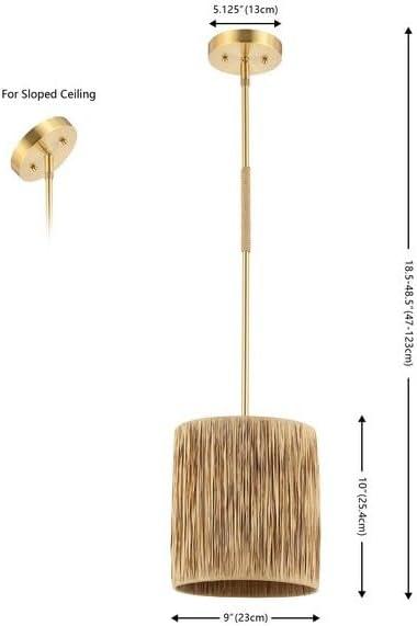 Saija 9" Pendant - PND4189 - Natural/Gold - Safavieh
