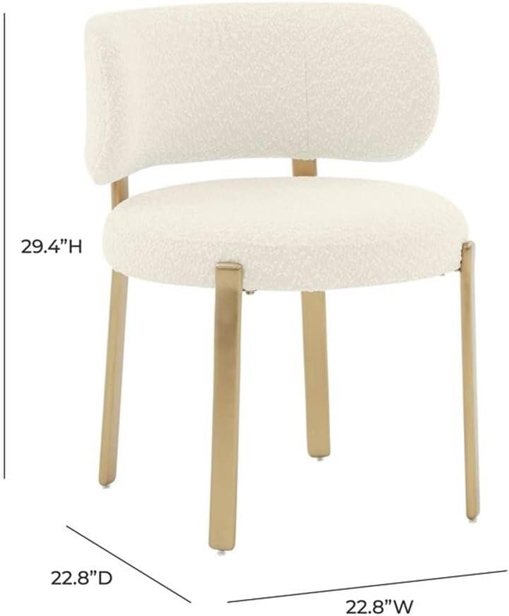 Pemberly Row Modern / Contemporary Cream Boucle Dining Chair