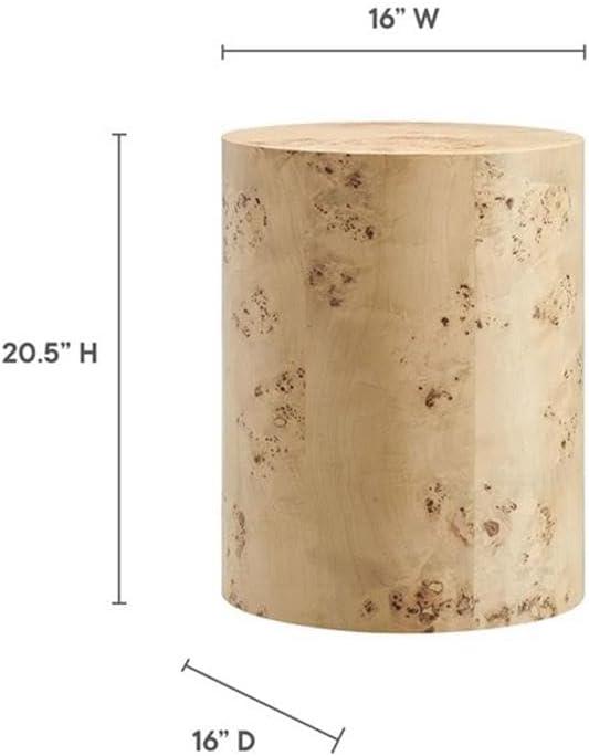 Modway Cosmos 16" Round Burl Wood Side Table