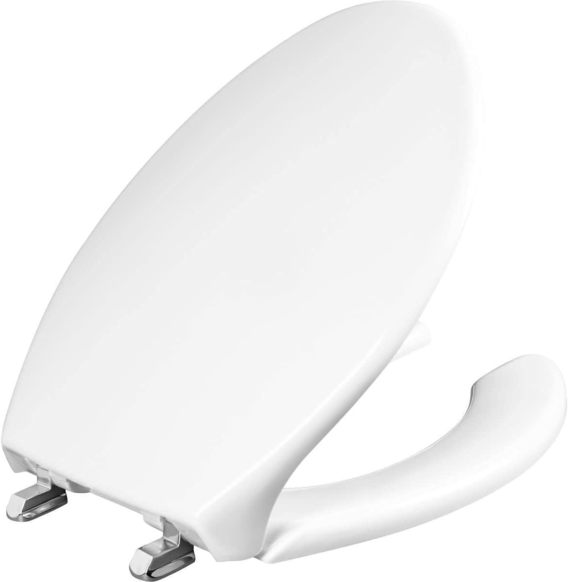 Bemis 1950SSTDG 000 Commercial Elongated Open-Front Toilet Seat with Dura Guard