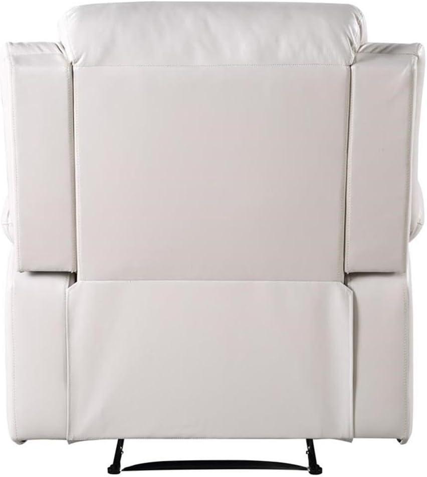 39" Eilbra PU Accent Chair Beige - Acme Furniture: Smooth Faux Leather, Pocket Coil Seating