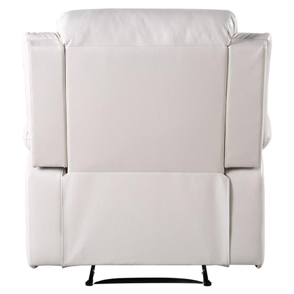 39" Eilbra PU Accent Chair Beige - Acme Furniture: Smooth Faux Leather, Pocket Coil Seating