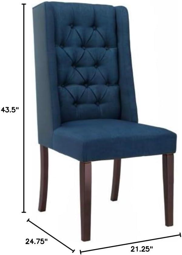 Christopher Knight Home Set of 2 Blythe Tufted Dining Chairs Navy Blue: Polyester Upholstery, Hardwood Frame