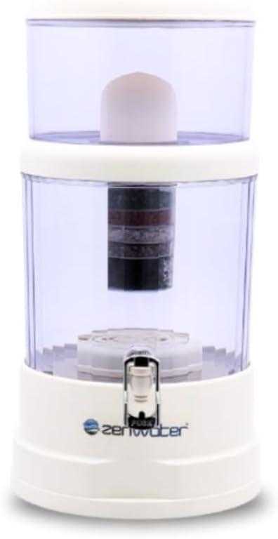 ZENWATER 8 Stage Gravity Water Filteration System - Portable Countertop Water Filter System - Alkaline Water Filter System - 6 Gallon