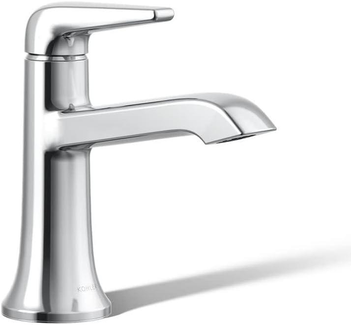 Polished Chrome Single Hole Bathroom Sink Faucet with Pop-Up Drain