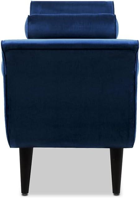 Alma Tufted Flared Arm Entryway Bench Navy Blue