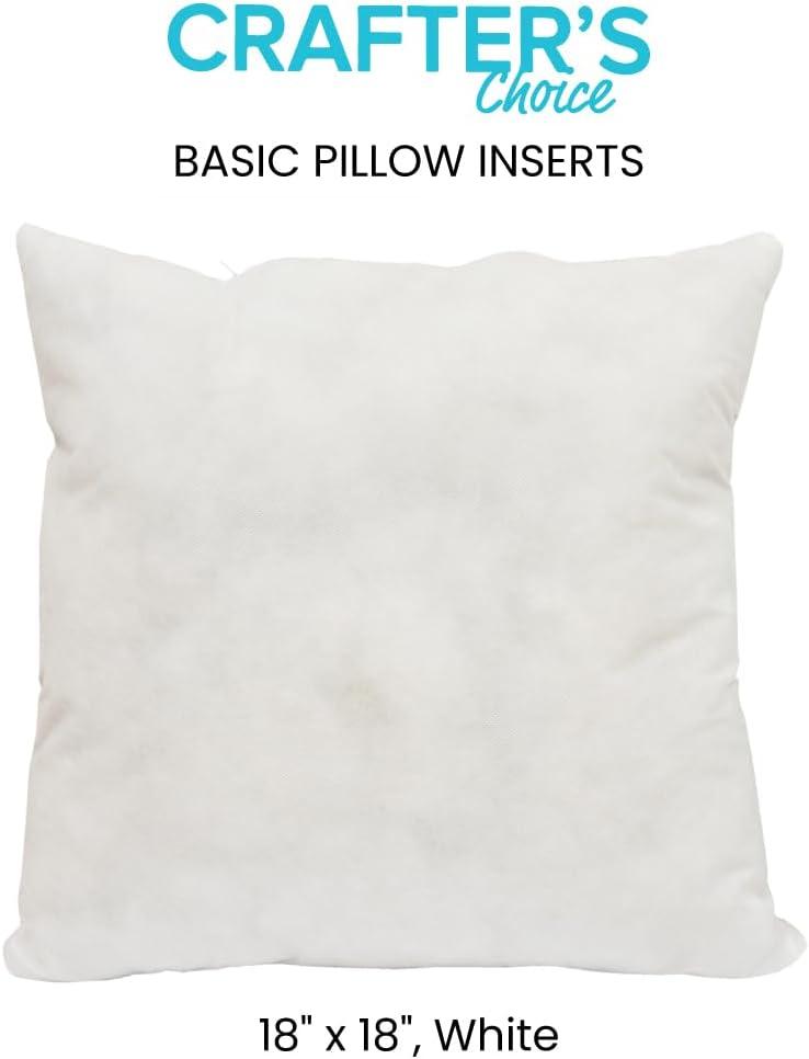 Fairfield Crafter’s Choice Basic Pillow Forms, Soft Pillow Inserts for Throw Pillows, Decorative Pillows, Travel Pillows, and Home Decor, Zippered Cover, Spot Clean, 18" X 18", Pack of 2