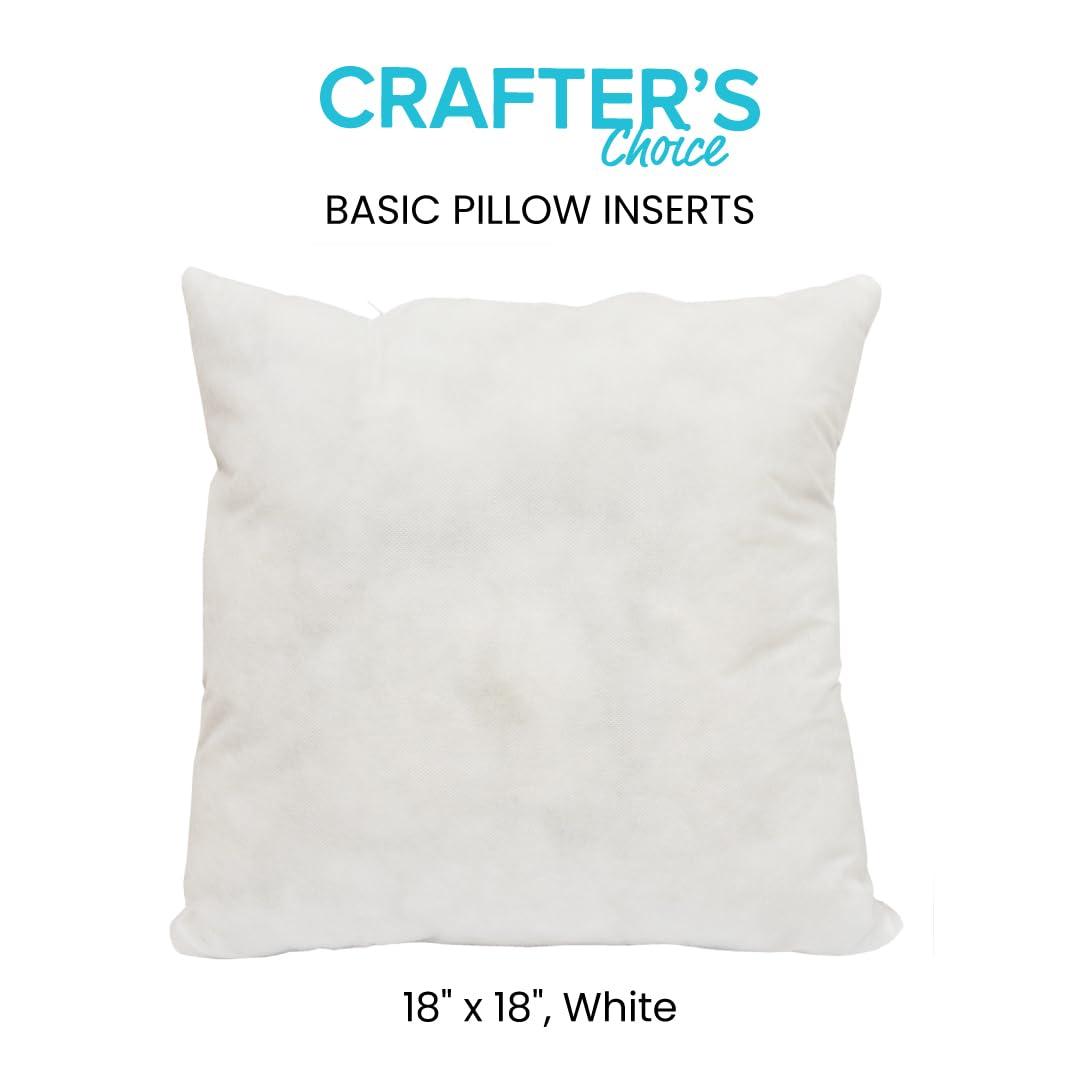 Fairfield Crafter’s Choice Basic Pillow Forms, Soft Pillow Inserts for Throw Pillows, Decorative Pillows, Travel Pillows, and Home Decor, Zippered Cover, Spot Clean, 18" X 18", Pack of 2