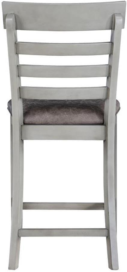 Set of 2 26" Hyland Counter Height Barstools Gray - Steve Silver Co.: Upholstered, Rubberwood Legs