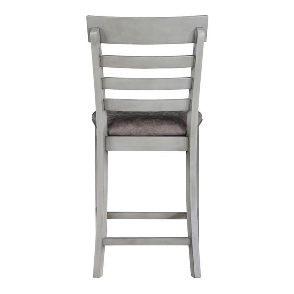 Set of 2 26" Hyland Counter Height Barstools Gray - Steve Silver Co.: Upholstered, Rubberwood Legs
