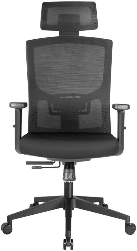 Monoprice WFH Ergonomic Office Chair withFoam Seat, Adjustable Headrest, Lumbar Support, Armrests, Backrest - Workstream Collection