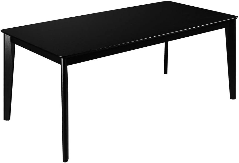 70.86" Tudor Dining Table Black - Manhattan Comfort: Mid-Century Style, Seats 6