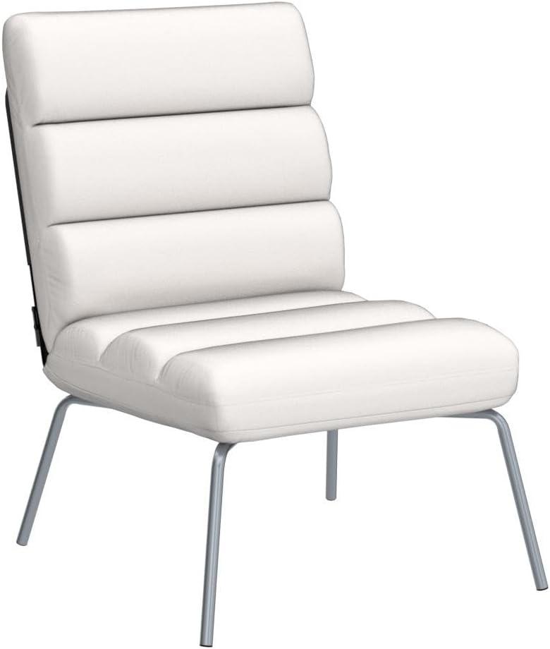 White Velvet Modern Armless Accent Chair