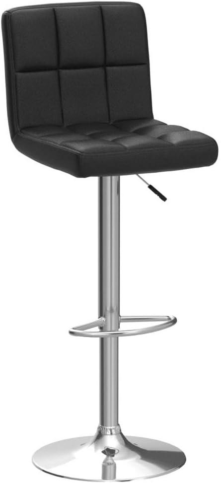 FDW Bar Stool with Swivel & Adjustable Height, Black, Set of 2