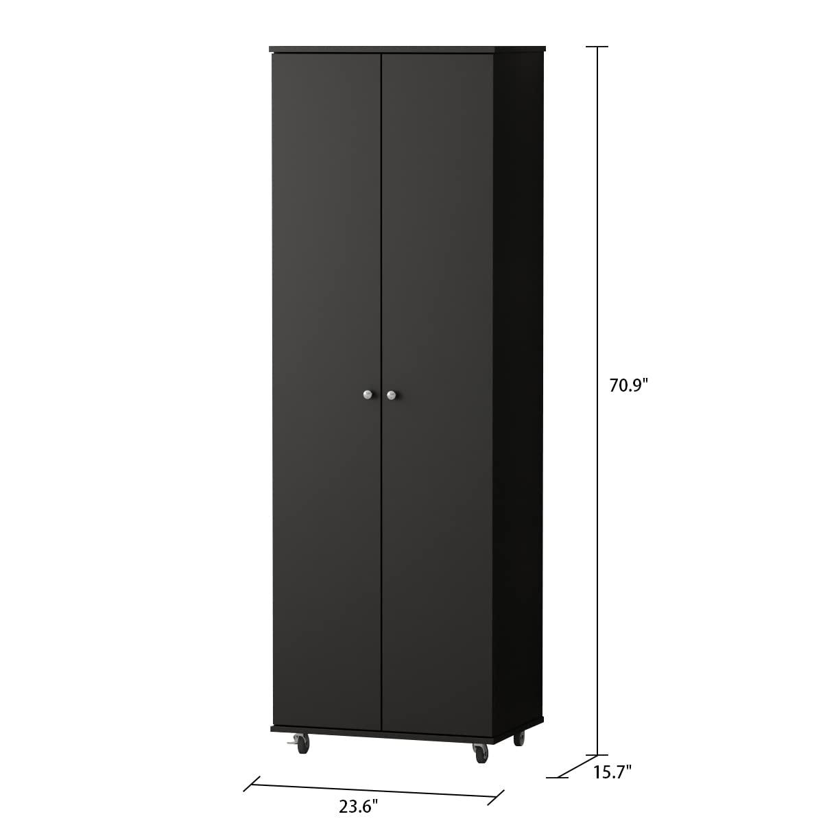 71" Closet Storage Cabinet 8-Tier Shoe Rack with Wheel Entryway Shelf - 23.6"L x 15.7"W x 70.9"H