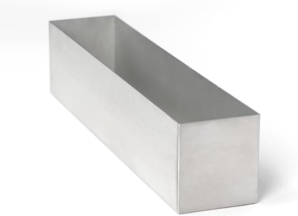 16" Window Box Rectangular Succulent Planting Box Metal Table Sill Planter Pots Modern Long Durable for Small Herb with Drainage Hole for Indoor Outdoor, with 4 Free Rubber Mats, White