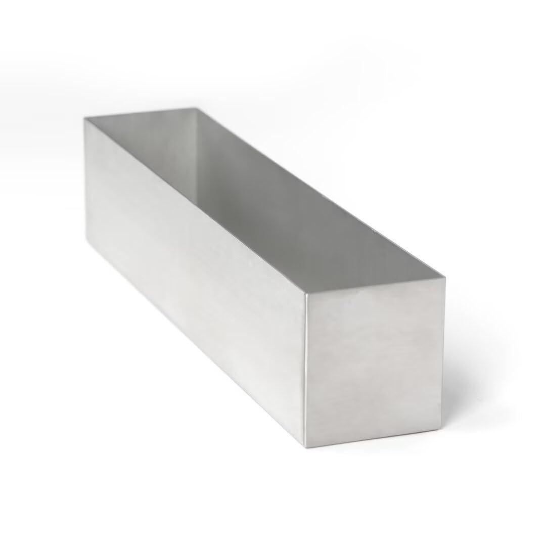 16" Window Box Rectangular Succulent Planting Box Metal Table Sill Planter Pots Modern Long Durable for Small Herb with Drainage Hole for Indoor Outdoor, with 4 Free Rubber Mats, White