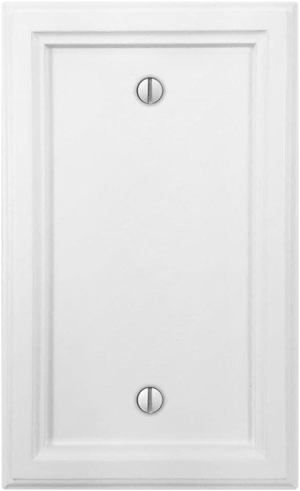 Amerelle 4052BW Elly Wallplate, 1 Blank, Wood, White, 1-Pack