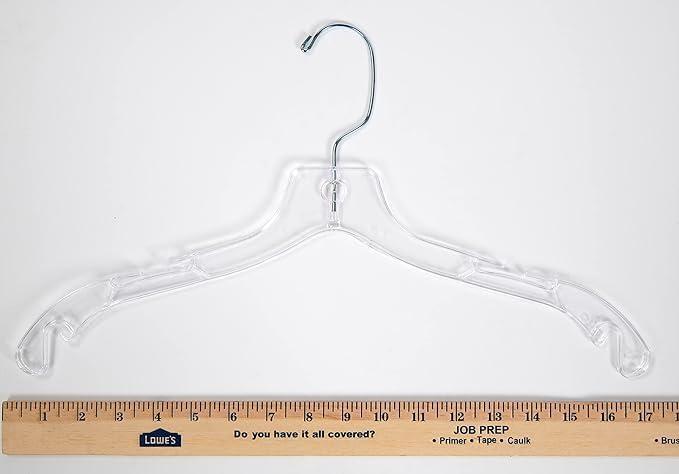 SSWBasics 17 inch Clear Plastic Dress Hangers (Case of 20)