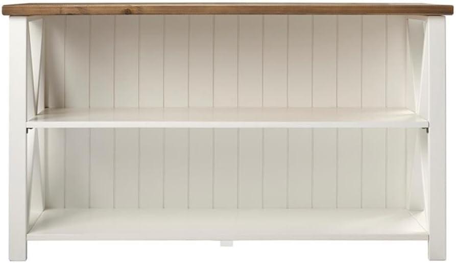 52" Solid Wood Farmhouse Storage Console - White/Reclaimed Barnwood