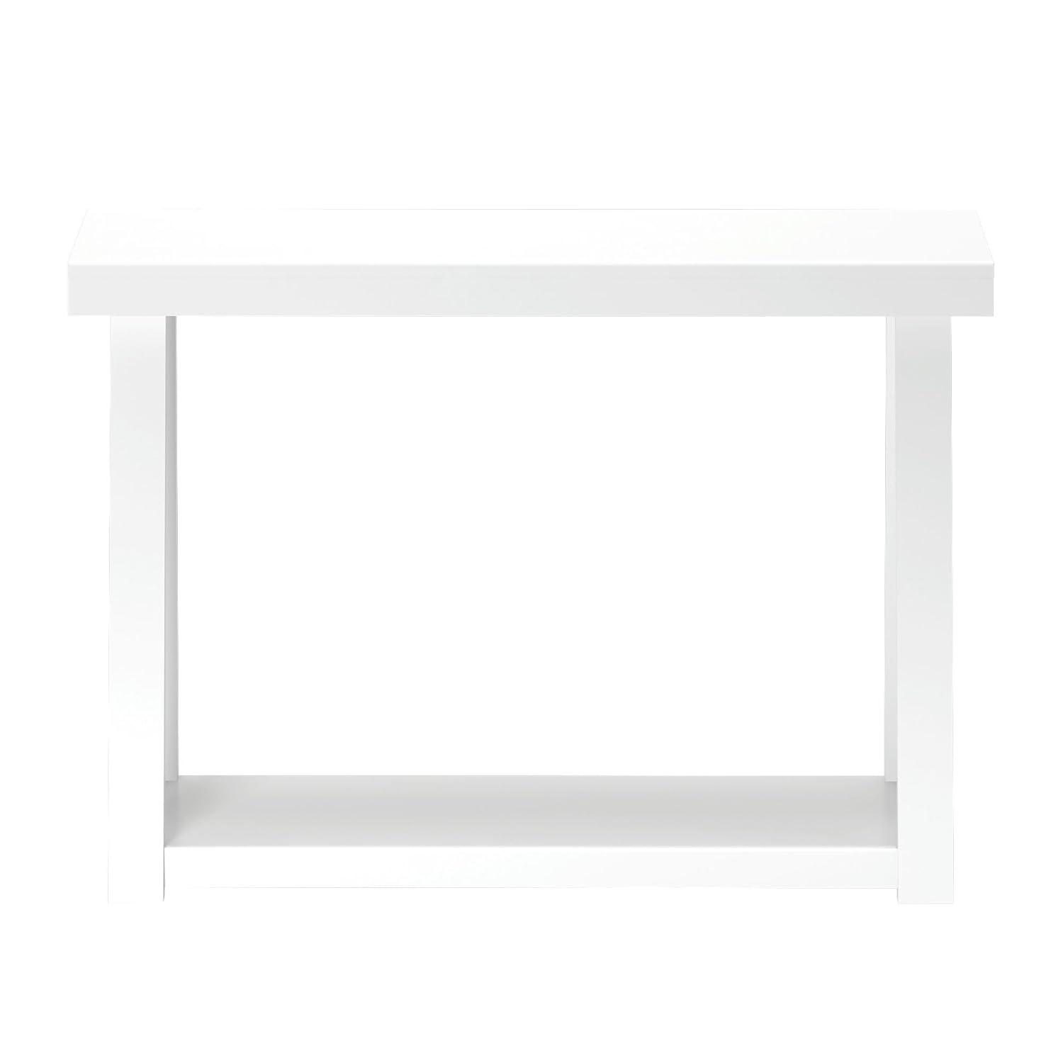 Plank+Beam 46" Solid Wood Console Table with Storage, Sofa Table with Shelf, Narrow Entryway Table for Hallway, White