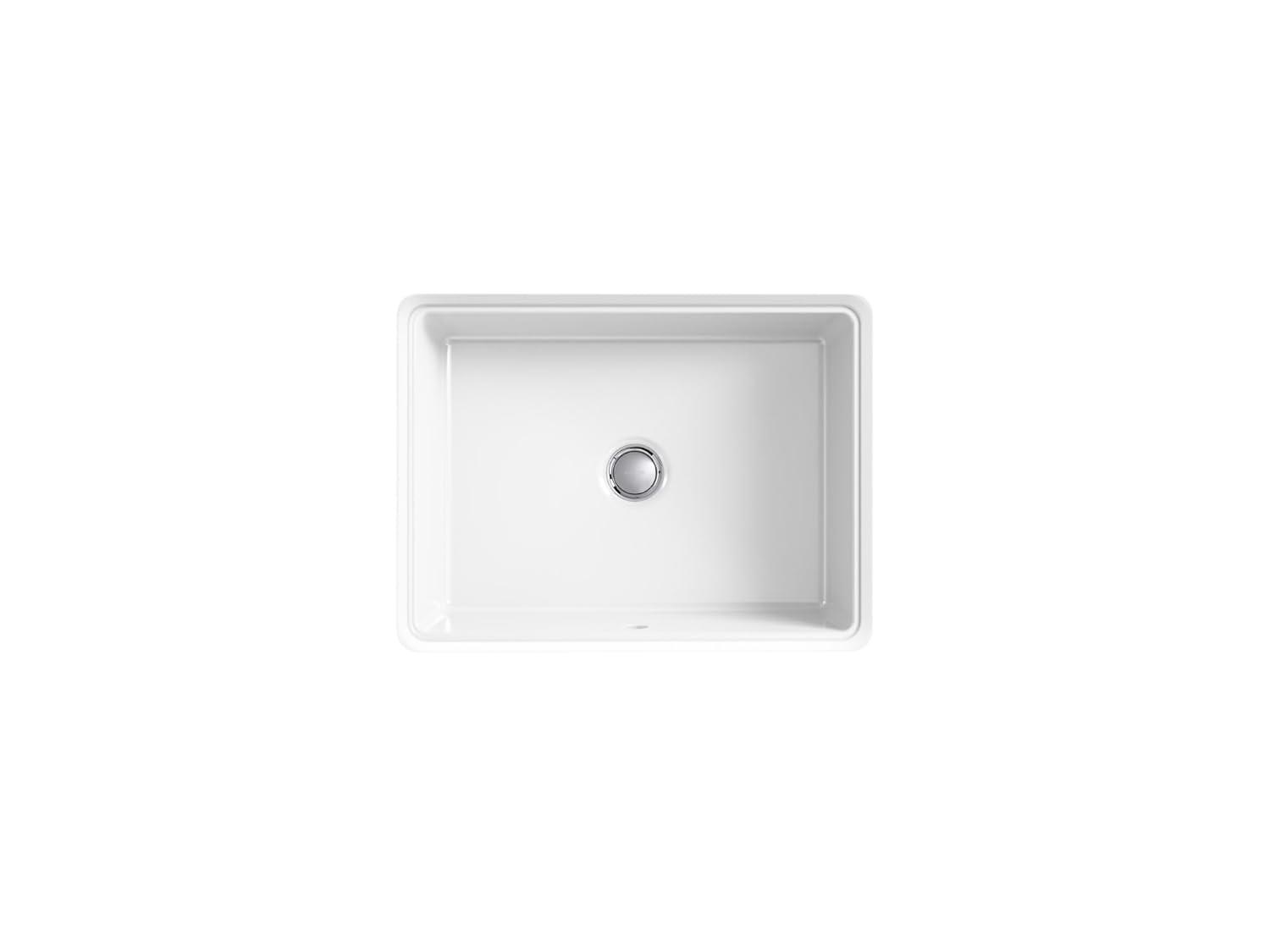 Verticyl 17" Rectangular Under-Mount Bathroom Sink with Overflow Drain