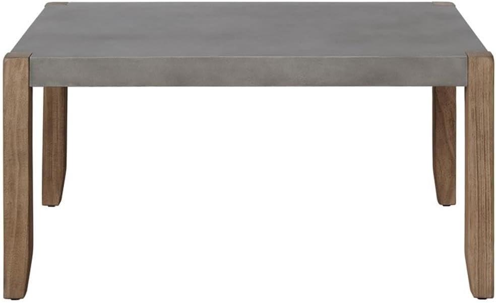 Alaterre Newport 36"L Faux Concrete and Wood Coffee Table