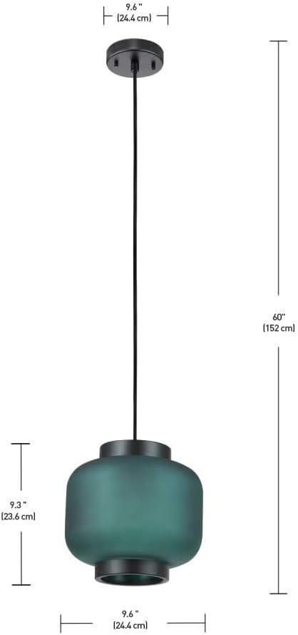 Globe Electric Laguna 1-Light Green Glass Pendant Light with CEC Title 20 LED Bulb Included, 64953