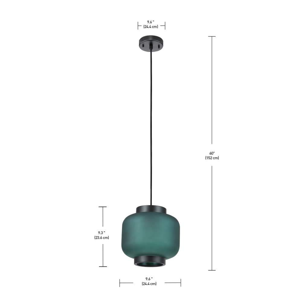Globe Electric Laguna 1-Light Green Glass Pendant Light with CEC Title 20 LED Bulb Included, 64953