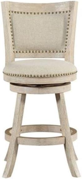 Dovecove Falken Swivel Upholstered Counter Stool with Solid Wood Frame
