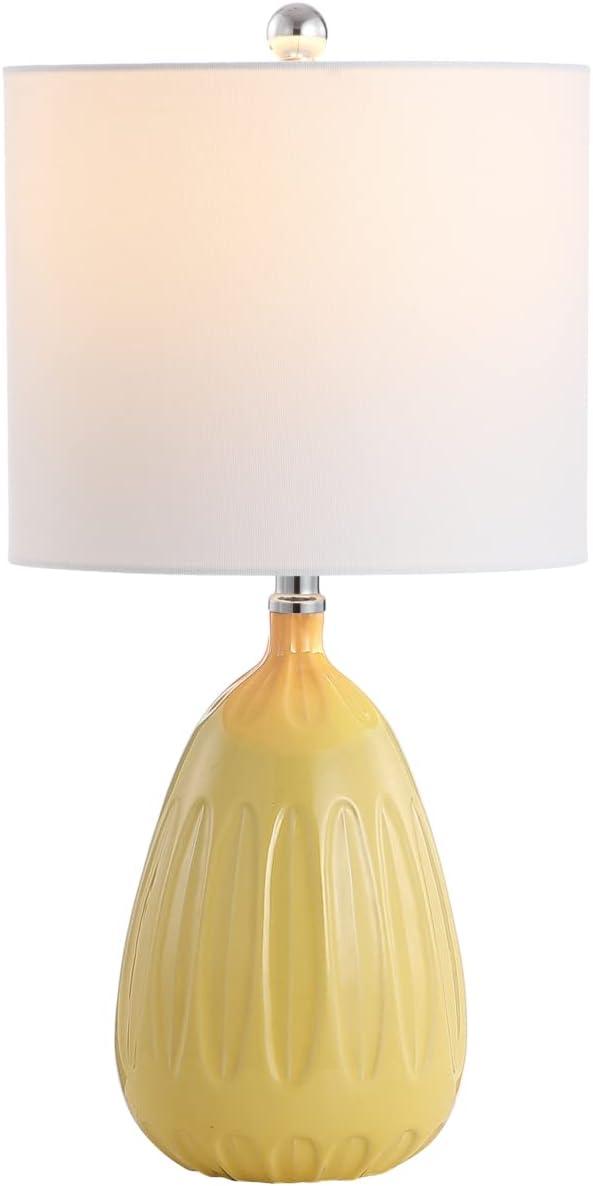 Navy Geometric Pattern 20" Table Lamp with Off-White Shade