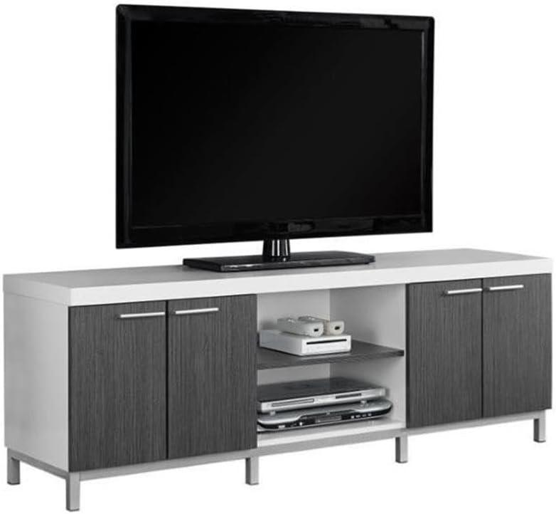 Monarch Specialties TV STAND - 60L / WHITE / GREY