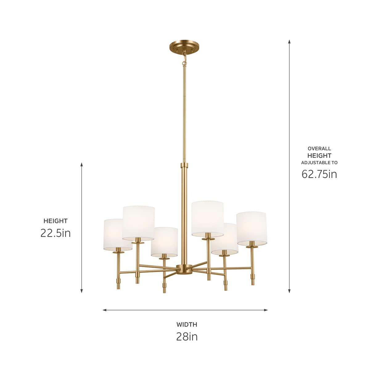 Kichler Lighting Ali 6 - Light Chandelier in  Brushed Natural Brass