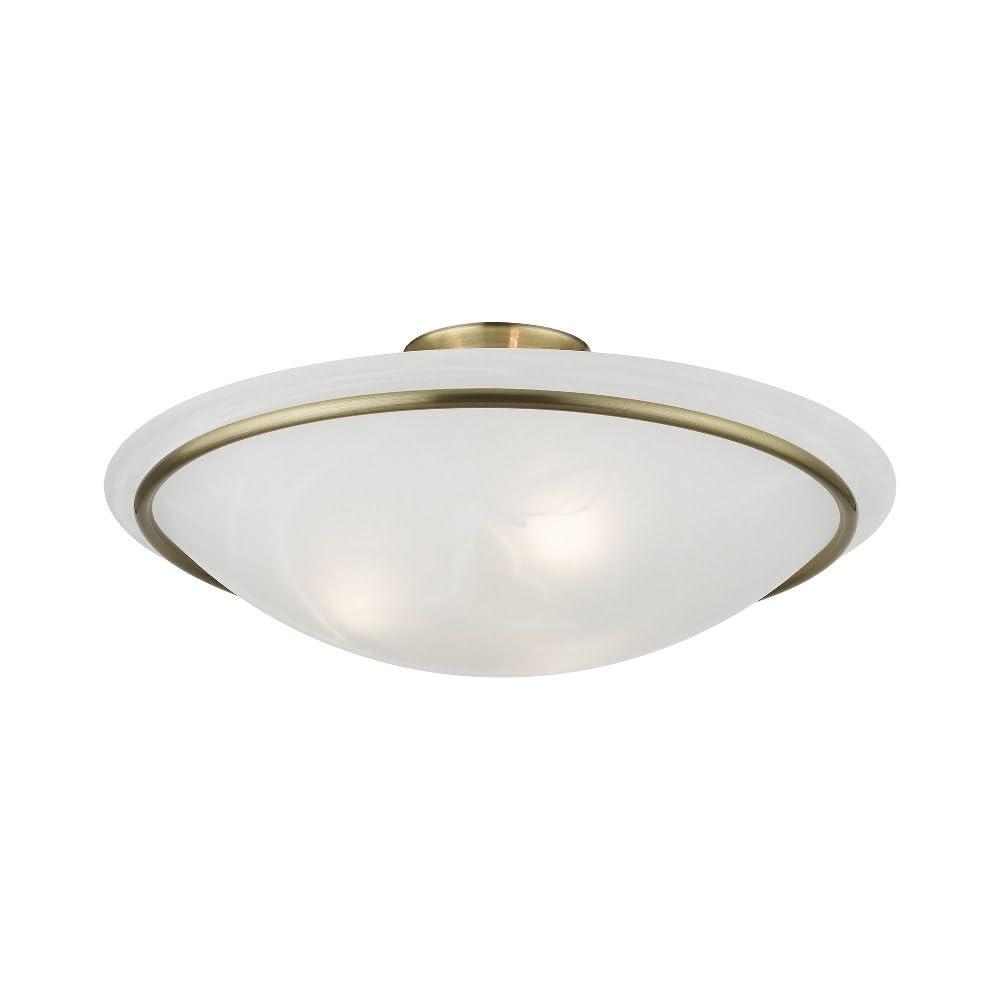 Livex Lighting Newburgh 3 - Light Semi-Flush Mount in  Black