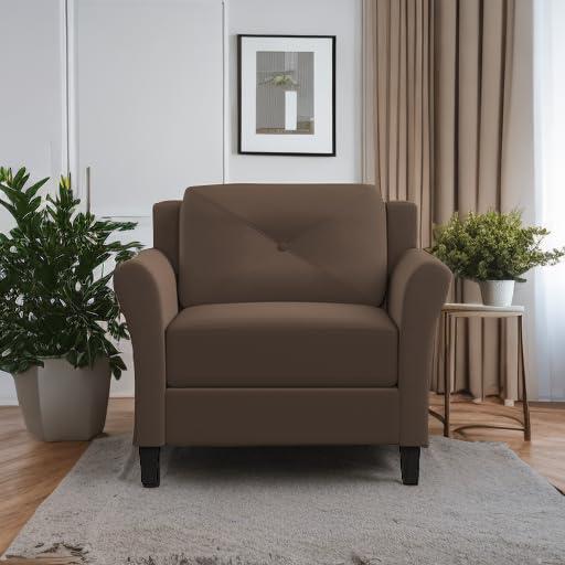 Harvard Brown Microfiber with Round Arm Chair