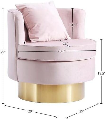 Meridian Furniture Kendra Pink Velvet Swivel Accent Chair