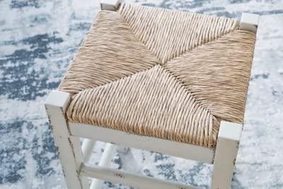 Signature Design by Ashley Mirimyn Farmhouse 29.5 Bar Height Bar Stool with Woven Wicker Seats