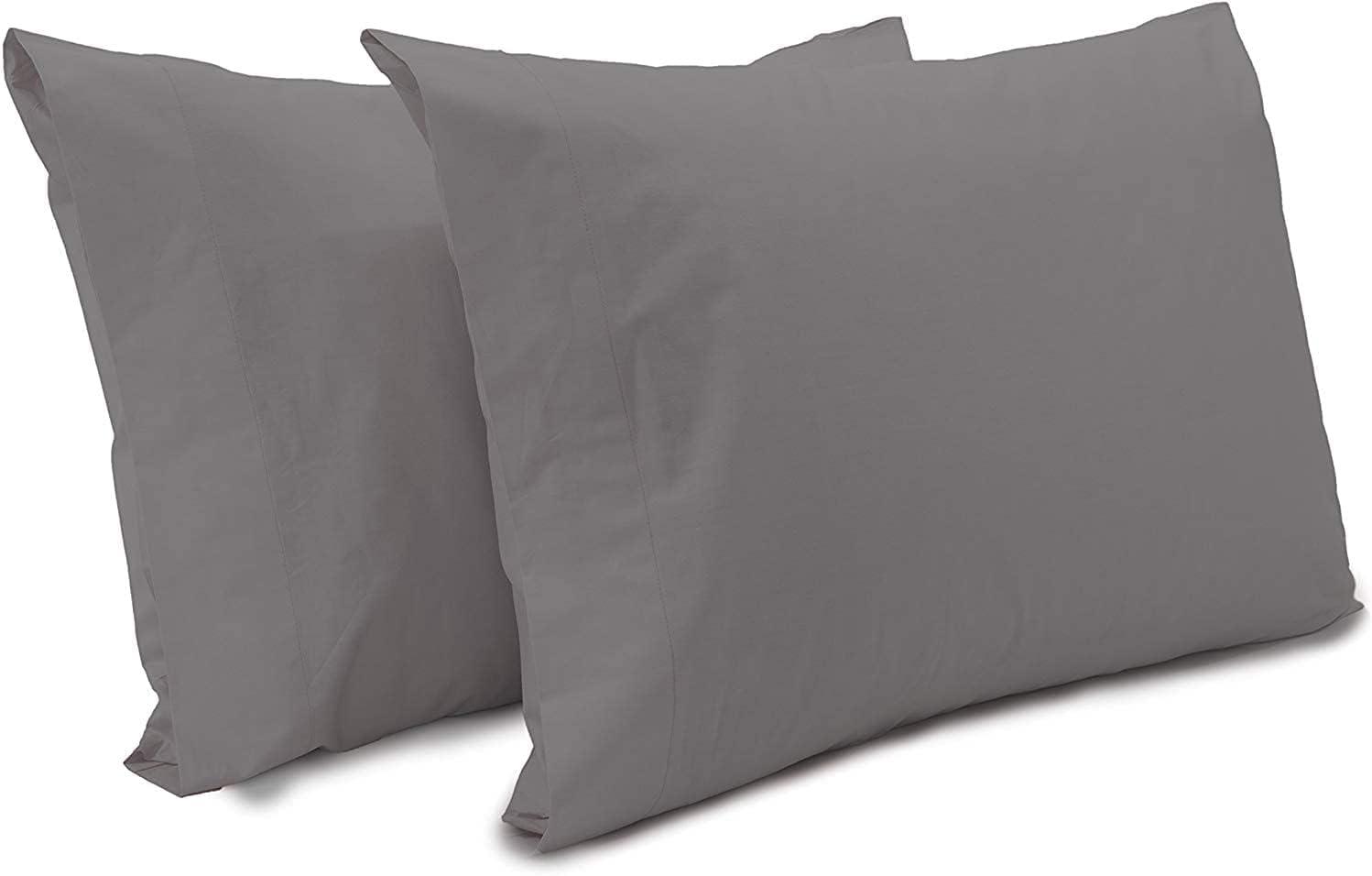 Superity Linen Queen Pillow Cases  - 2 Pack - 100% Premium Cotton - Open Enclosure - Grey