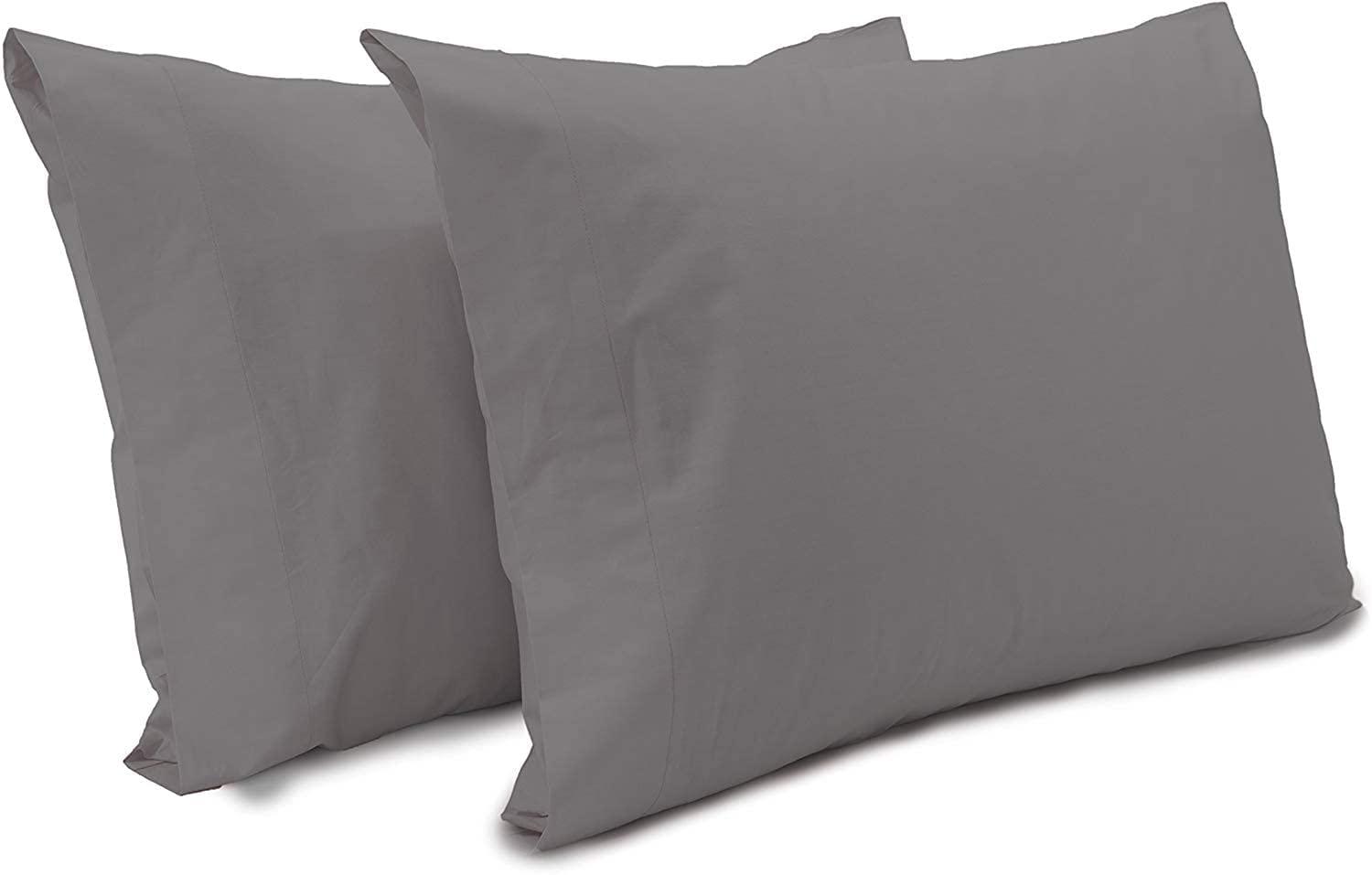 Superity Linen Queen Pillow Cases  - 2 Pack - 100% Premium Cotton - Open Enclosure - Grey