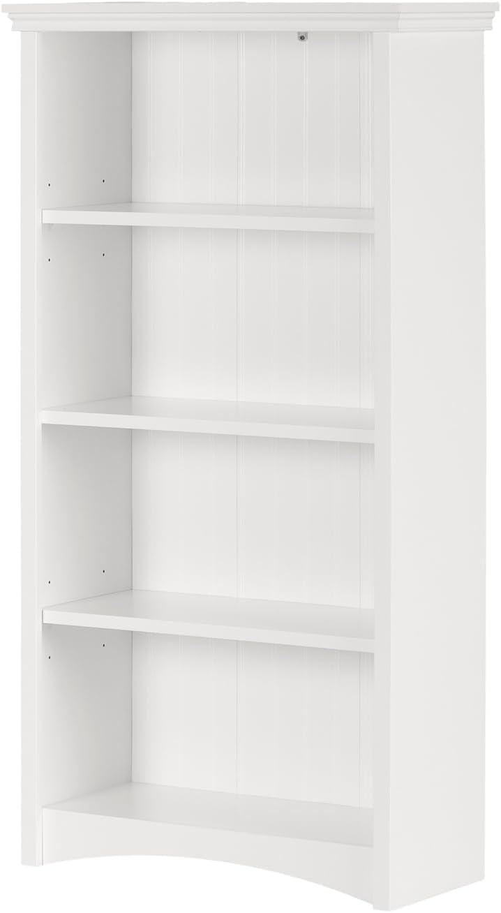 57.75" Gascony 4 Shelf Bookcase White - South Shore: Laminated, Adjustable, Anti-Tip