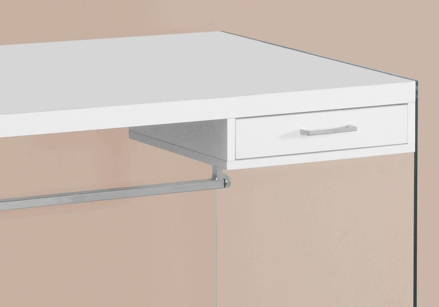 Monarch Specialties Computer Desk, Home Office, Laptop, 48"L, Work, Glossy White Laminate