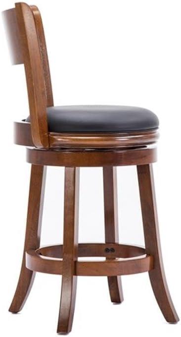 Boraam 24" Palmetto Swivel Hardwood Counter Height Barstool Walnut: Upholstered, Lacquered Finish, Foam Filled