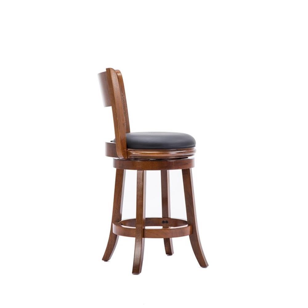 Boraam 24" Palmetto Swivel Hardwood Counter Height Barstool Walnut: Upholstered, Lacquered Finish, Foam Filled