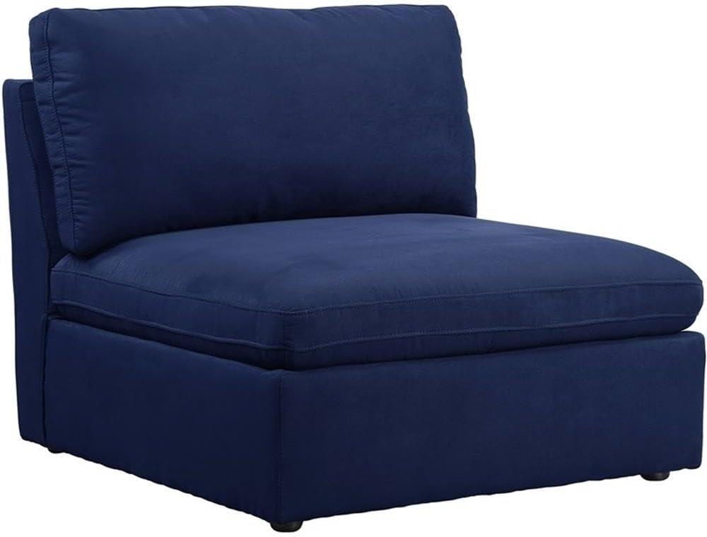 Crosby Modular - Armless Chair in Blue Fabric