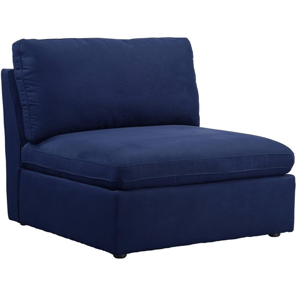 Crosby Modular - Armless Chair in Blue Fabric
