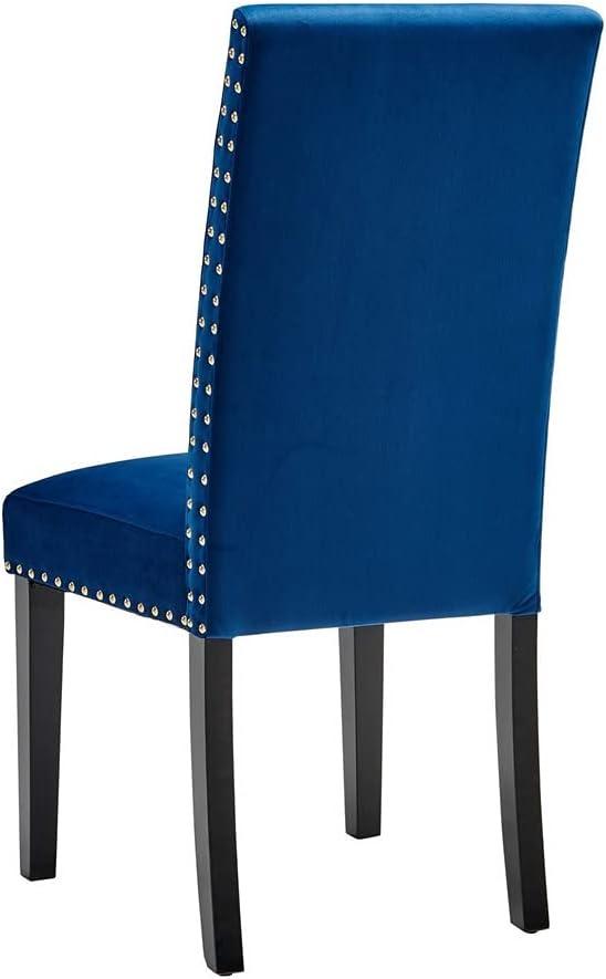Modway Silver Orchid Lind Velvet Nailhead Trim Dining Side Chairs